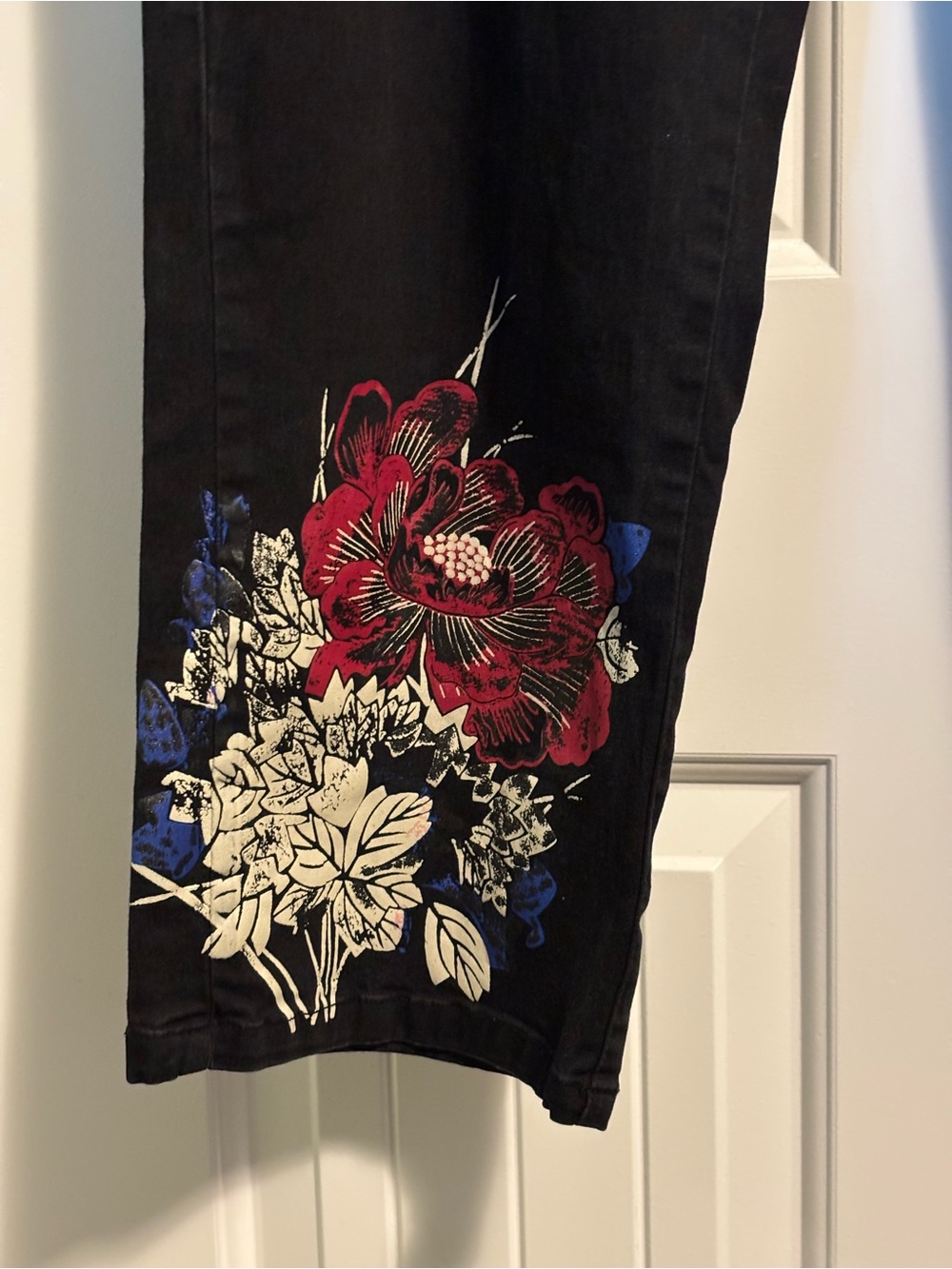 High Waist Pants | Floral Art | Straight Leg |Size 14 - Picture 4 of 8